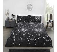 HomeSpace Direct Moon and Stars Duvet Cover Sets - Black - Single