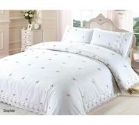 HomeSpace Direct Olivia Duvet Cover Set - White - Single