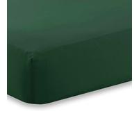 HomeSpace Direct Percale Extra Deep 16" Fitted Sheet - Bottle Green - Super King