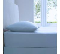 HomeSpace Direct Percale Extra Deep 16" Fitted Sheet - Light Blue - Double