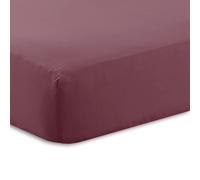 HomeSpace Direct Percale Extra Deep 16" Fitted Sheet - Plum - Double