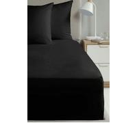 HomeSpace Direct Percale Extra Deep 16" Fitted Sheet - Single - Black