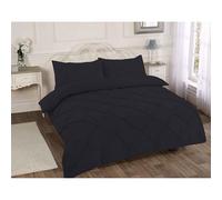 HomeSpace Direct Pin Tuck Balmoral Duvet Cover Set Black King
