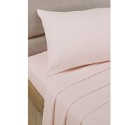 Homespace Direct Pink King Size Polycotton Percale Fitted Sheets Bedlinen