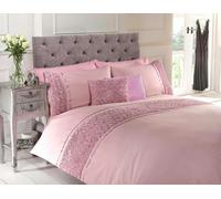 HomeSpace Direct Provence Duvet Cover Set - Pink - Single