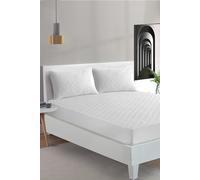 HomeSpace Direct Quilted Mattress Protector 12" Deep Easycare Polycotton in White | Size: Super King HomeSpace Direct White Super King