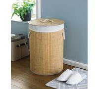 HomeSpace Direct Round Bamboo Natural Laundry Hamper HomeSpace Direct Natural