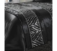 HomeSpace Direct Shimmer Bed Runner Sequin Embellished Bedding Black - Black - Bed Runner