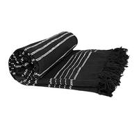 Homespace Direct Striped Cotton Throw, Black, Double
