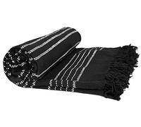 Homespace Direct Striped Cotton Throw, Black, Single