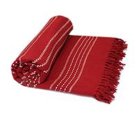 Homespace Direct Striped Cotton Throw, Red, King