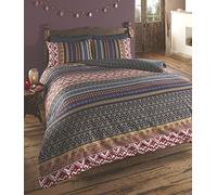 HomeSpace Direct Super King Duvet Quilt Cover Bedding Set Orkney Multi