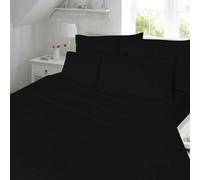 HomeSpace Direct T180 Percale Duvet Cover Set Bedding - Black - Super King