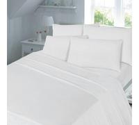 HomeSpace Direct T180 Percale Duvet Cover Set Bedding - White - King