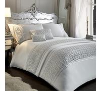 Homespace Direct Zenia-Duvet Cover Set, White, Super King Size