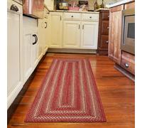 Homespice 22x72 Red Runner Braided Rug. Apple Pie Red Jute Rug. Uses- Entryway, Kitchen Rugs, Bathroom Rugs, Hallways Runner Rug. Reversible, Rustic, Country, Primitive, Farmhouse Decor