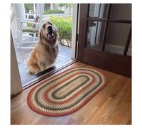 Homespice Chester Red Braided Rugs 27x45 Oval Country Style Rugs for Your Home