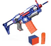 Homespired® Electric Foam Dart Gun for Kids - Automatic Blaster Toy Rifle, 30 Soft Darts, Battery Powered Shooting Toy for Boys & Girls 6+ (Captain America)