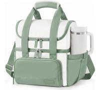 HOMESPON Double Layer Insulated Lunch Bag with Shoulder Strap, 12L | Leakproof Ice Cooler Base, Cup Holder Buckle & Mesh Utensil Pocket, Oxford Waterproof Fabric, 3-Way Carry