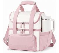 HOMESPON Double Layer Insulated Lunch Bag with Shoulder Strap, 12L | Leakproof Ice Cooler Base, Cup Holder Buckle & Mesh Utensil Pocket, Oxford Waterproof Fabric, 3-Way Carry