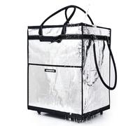 HOMESPON Foldable Shopping Trolley Bag on Wheels, Large Waterproof Reusable Grocery Tote, 5 Sturdy Handles Rolling Shopping Bag for Groceries, Laundry, Camping and Moving