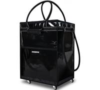 HOMESPON Foldable Shopping Trolley Bag on Wheels, Large Waterproof Reusable Grocery Tote, 5 Sturdy Handles Rolling Shopping Bag for Groceries, Laundry, Camping and Moving