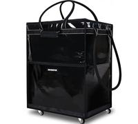 HOMESPON Foldable Shopping Trolley Bag on Wheels, Large Waterproof Reusable Grocery Tote, 5 Sturdy Handles Rolling Shopping Bag for Groceries, Laundry, Camping and Moving