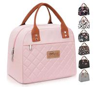 HOMESPON Insulated Lunch Bag for Women Adult Work Ladies Men Cool Bag Lunch Box Container Tote Bags for School Picnic or Travel(Pink)