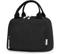 HOMESPON Insulated Lunch Bag for Women Men Adult Cute Corduroy Cool Bag Lunch Box Container Large Capacity Lunch Tote for Work School or Picnic(Black)