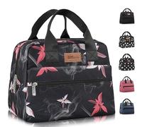 HOMESPON Insulated Lunch Bag for Women Men Adult Ladies Cool Bag Large Capacity Lunch Box Tote Bag for Work Picnic or Travel(Pink Flowers)