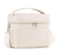HOMESPON Insulated Lunch Bag for Women Men Adults Waterproof Cool Bag Lunch Box Tote for Picnic Work Beach Camping and Travel（Medium，Beige