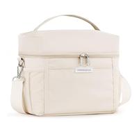 HOMESPON Insulated Lunch Bag for Women Men Adults Waterproof Cool Bag Lunch Box Tote for Picnic Work Beach Camping and Travel（Large,Beige