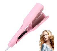 Homessencials Hair Styling Tool with Negative Ionic Technology,32MM Ceramic Curling Wand,French Curls Iron with Adjustable Temp,Ionic Curling Wand,Fast Heating Wave Curler for All Hair Types (Pink)