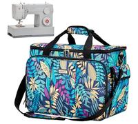 HOMEST Sewing Machine Carrying Case with Multiple Storage Pockets, Universal Tote Bag with Shoulder Strap Compatible with Most Standard Singer, Brother, Janome (Floral)