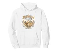 Homestead Heart Chickens Farm Life Rustic Design Pullover Hoodie