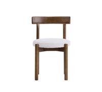 Homestead Set Of 2 Beige Textured Fabric Dining Chairs With Walnut Effect Solid Wood Frame