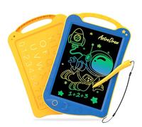 HOMESTEC AstroDraw Toddler Toys for 2 3 4 5 6 Year Old Boys Girl Gift, Colored Drawing Tablet for Kids Travel Activities Toy, Space Doodle Board Autism Sensory Toddler Gifts for Birthday (Blue/Yellow)