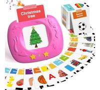 HOMESTEC British Accent Talking Flash Cards Speech Therapy Toys 288 Pink | 288 Sight Words with Realistic Sounds, Space Pink Multi-Sensory Preschool Toy, Birthday Gift for Kids