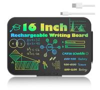 HOMESTEC Toys, 16 Inches Full-Screen Doodle Board for 2 3 4 5 6 Year Old Boys Girls, Rechargeable Kids LCD Writing Tablet, Colourful Drawing Pad, Toddler's Travel Learning Toys Birthday Gifts