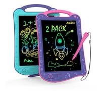 HOMESTEC Toys, 2 Pack AstroDraw Doodle Board for 2 3 4 5 6 Year Old Girls Boys, Kids LCD Writing Tablet, Colourful Drawing Pad with Portable Handle, Toddler's Travel Learning Toys Birthday Gifts