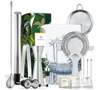 Homestia Cocktail Mixing Glass Set - 12 Pieces Premium Stir Set, Stirred Home Bar Kit, Old Fashioned Kits, with 24oz Crystal Cocktail Mixing Glass, Great for Martinis, Manhattans, Home Bars