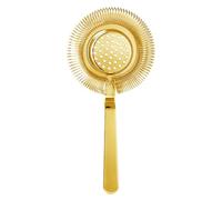 Homestia Cocktail Strainer, Stainless Steel Hawthorne Strainer Spring Bar Strainer with Long Handle, Drink Strainer Cocktail for Professional Bartenders and Home Bar (Gold)