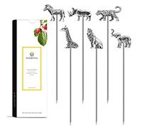 Homestia Metal Cocktail Picks for Drinks, 4.7" Animal Series Cocktail Toothpicks Cocktail Garnish Cocktail Skewers Swords, 6Pcs Fancy Martini Picks Olive Picks, Vintage Cocktail Pins Accessories