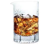 Homestia Palm Tree Carving Cocktail Mixing Glass, 24 oz Crystal Cocktail Stirring Glass Beaker to Mix & Stir Cocktails Thick Bottom Drink Mixer Glass Cocktail Mixer