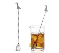 Homestia Stainless Steel Mixing Spoon, Giraffe Deco 12 Inches Bar Spoon with Spiral Pattern Long Handle, High-End Cocktail Spoon Drink Stirrers, Cocktail Stirrer Long Spoon for Mixing/Layering Drinks