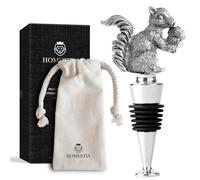 Homestia Wine Bottle Stoppers for Glass Bottles, Squirrel Bottle Stopper Reusable Wine Corks Black Wine Tool, Zinc-Alloy Silicone Wine Stoppers, Wine Toppers with Decors