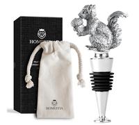 Homestia Wine Bottle Stoppers for Glass Bottles, Squirrel Bottle Stopper Reusable Wine Corks Black Wine Tool, Zinc-Alloy Silicone Wine Stoppers, Wine Toppers with Decors