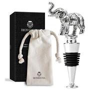 Homestia Wine Stoppers for Wine Bottles, Elephant Wine Beverage Bottle Stopper, Stainless Steel Reusable Wine Corks with Silicone Seal, Bottle Cover Leak proof Keep Fresh