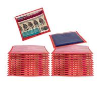 Homestrap Set of 24 Single Saree Covers | Transparent Top, Foldable & Zip Closure | Clothes Storage Bag & Wardrobe Organizer | Dust & Moisture Resistant Organizers |Red,Polypropylene