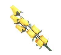 Homestreet 100 Wooden Roses In Many Colours 100 Single Rose Stems For Creating Bouquets or Displays In Craft project and More (Yellow)